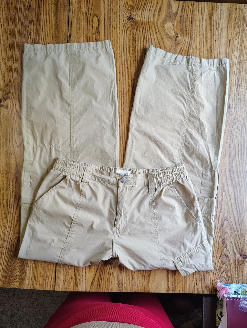 Pacsun Low Rise Puddle Wide Leg Cargo Pants Khaki Women's Elastic Waist size M. - Picture 12 of 16
